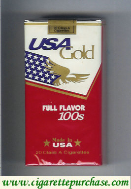 USA Gold Full Flavor 100s cigarettes soft box